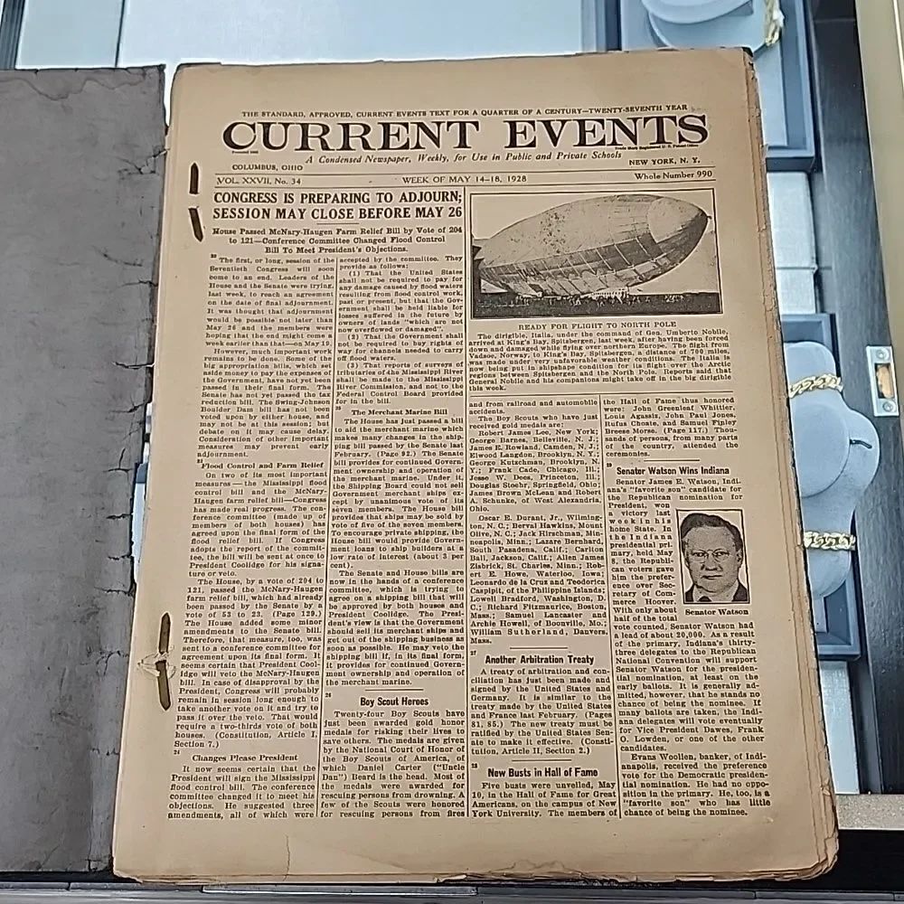 Vintage 1928 Current Events Folder Booklet - Picture 2 of 5